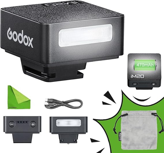 GODOX iM20 Universal Hot Shoe Mini Flash with Battery for Sony ZVE10, ZV-1