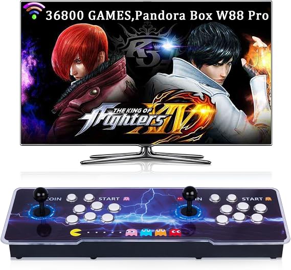 RegiisJoy 36800 in 1 Arcade Game Console WiFi Function Pandora's Box W88 Pro Classic Retro Game Machine for PC & Projector & TV,1280X720,Search/Hide/Save/Load/Pause Games,Favorite List