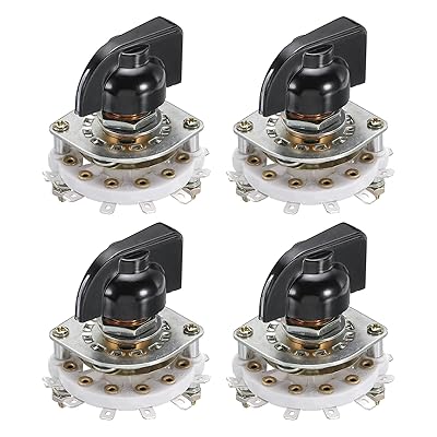 MECCANIXITY 1P6T Rotary Switch 1 Pole 6 Position Band Selector 1 Deck for TV Radio Home Machine 4 Pcs