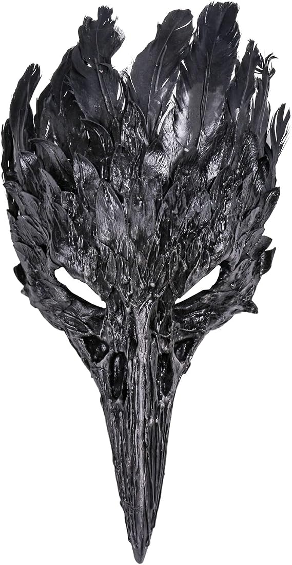 Long Nose Raven Crow Skull Halloween Costume Masquerade Party Full Face Mask