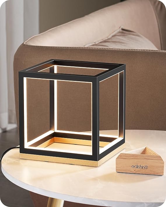 EDISHINE Modern LED Table Lamp, Minimalist Bedside Lamp for Living Room