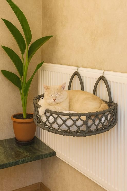 Kedi Köpek Kalorifer Yatağı Dekoratif Hamak (ANTRASİT)
