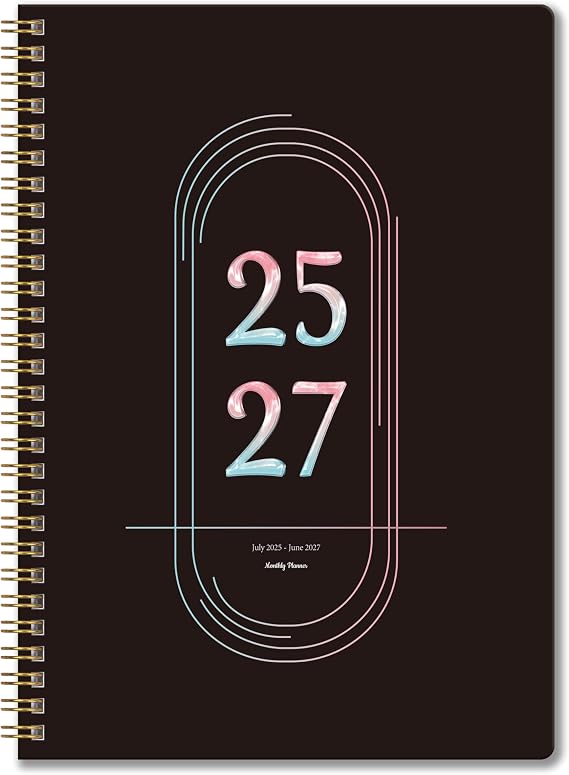 2026-2027 Monthly Planner, Jan 2026-June 2027, B5 (7" x 9"), 2 Year Monthly Planner, 24 month Calendar, Simple Calendar Planner Notebook Soft PVC Cover, Suitable for Schools & Offices, Black