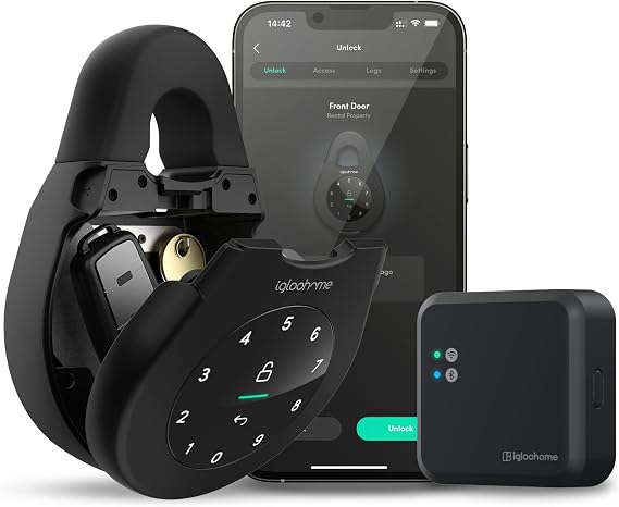 igloohome Keybox 3 Smart Lock Box + WiFi Bridge Bundle, Control Your Locks remotely with The Mobile app (iOS/Android) & Alexa.
