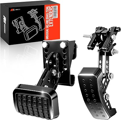 Universal Gas and Brake Pedal Extenders for Short Drivers | Adjustable Length & Angle Non-Slip Extensions for Cars, Go Karts, Ride-On Toys | Steel & Rubber Construction, Universal Fit