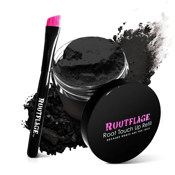 Rootflage Temporary Root Touch Up Refill Jar (Jet Black)