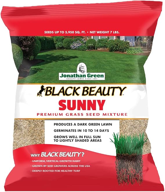 Jonathan Green (10880) Black Beauty Sunny Grass Seed - Cool Season Lawn Seed (7 lb)