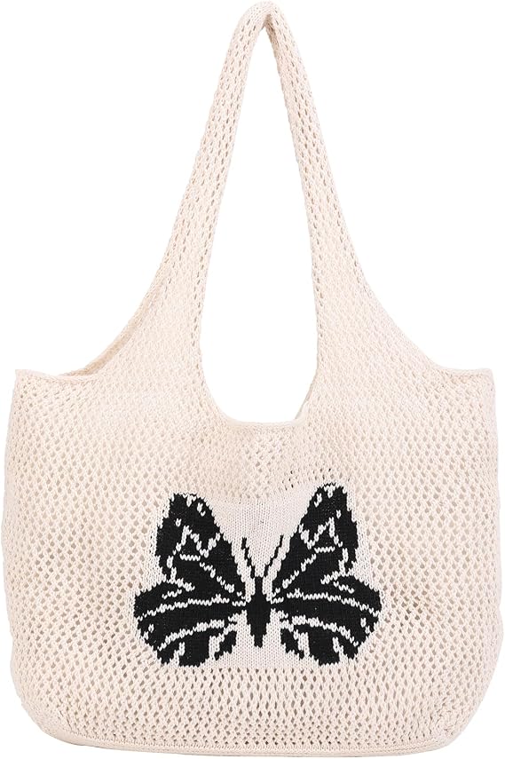 Crochet Bags for Women Summer Beach Tote Bag Large Capacity Shoulder Bag Aesthetic Hobo Bag Knit Bag Hippie Bag