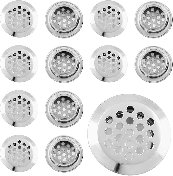 Uenhoy 20 Pcs Silver Air Vents 1" (25mm) Circular Soffit Vents
