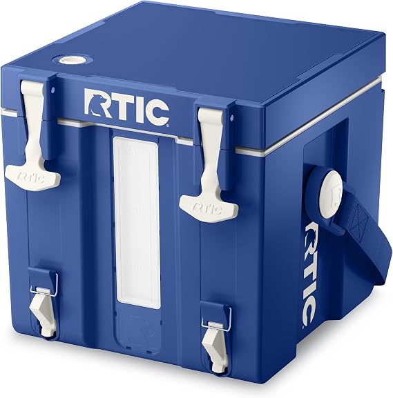RTIC Halftime 3 Gallon Water Cooler Dispenser, Dual Taps, Cobalt & White | Insulated Beverage Dispenser for Sports, Parties, Camping, BBQ and Picnics, Dual Taps, Stackable, BPA Free