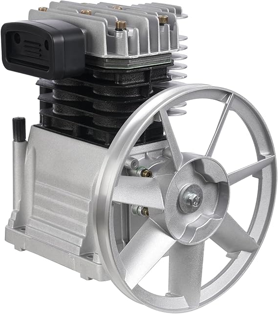 3HP 2.2KW Air Compressor Pump Head,1.0Mpa 250L/min Single Stage Twin Cylinder Motor with Silencer and Screw,2065 Air Compressor Head Replacement