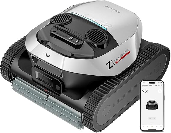 DREAME Z1 Cordless Robotic Pool Cleaner, 8000 GPH Suction, Floor & Wall & Waterline Cleaning, Automatic Pool Vacuum for Above & In-Ground Pools, 180+ Minutes Runtime