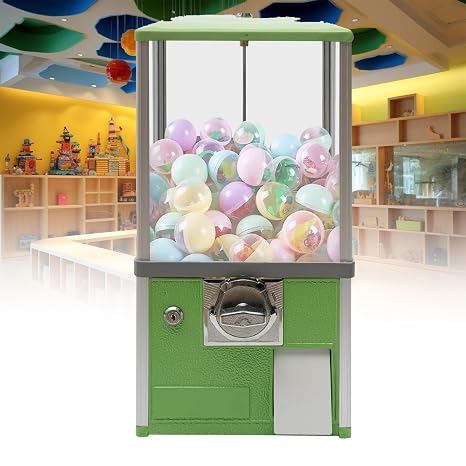 Big Capsule Vending Machine for Business,Toy Vending Machine Dispenser for Party Shopping Mall Supermarket for 1.77-1.97in Gadgets,Red,Gachapon Machine(Green)