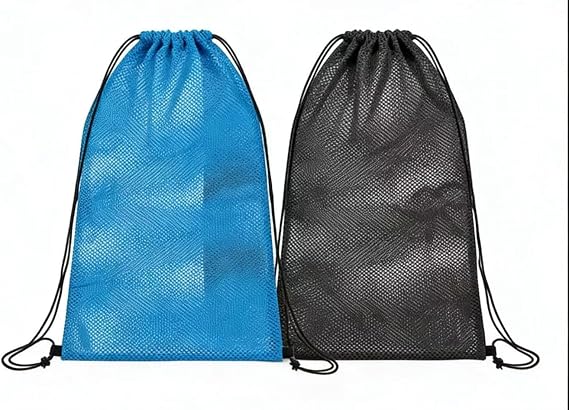 Premium Waterproof Mesh Dive Bag 2PCS - Quick-Dry Mesh Storage for Snorkeling Gear, Beach Essentials & Water Sports - Foldable Lightweight Design with Adjustable Shoulder Strap