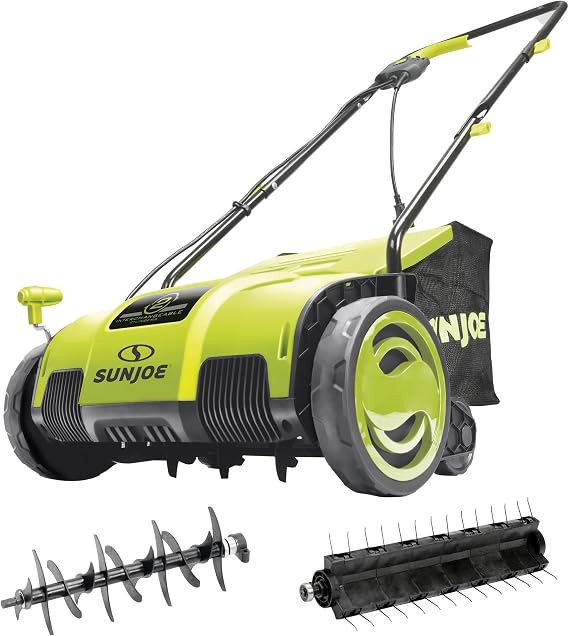 Sun Joe Corded Electric Lawn Dethatcher & Scarifier, 12-Amp, AJ798E