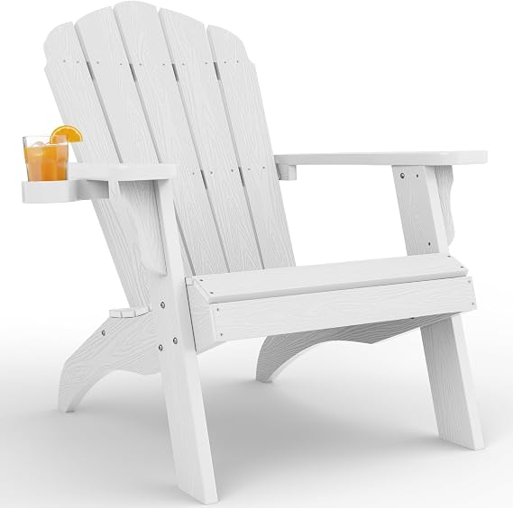 YEFU Oversized Adirondack Chair with Cup-Holder- Blue