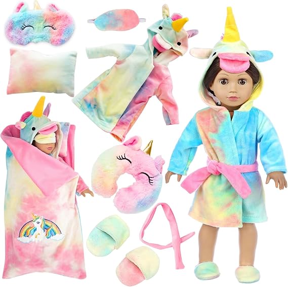XFEYUE American 18" Doll Clothes and Sleeping Bag Accessories Outfit Set