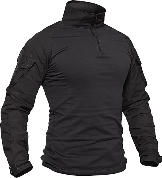 TACVASEN Men's Tactical Long Sleeve Combat Shirt 1/4 Zip Airsoft Hiking