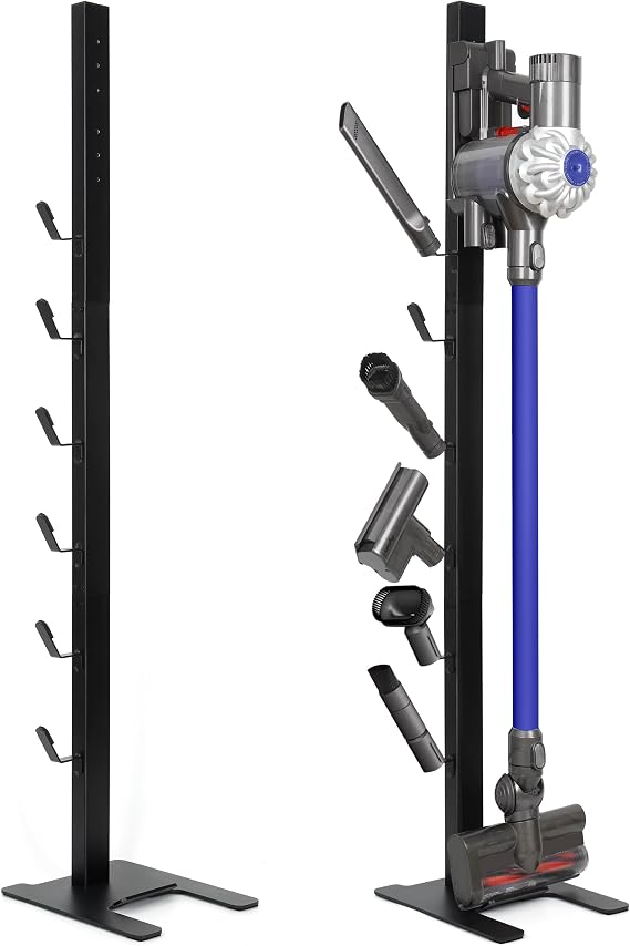 6 Hooks Dyson Vacuum Stand, Stable Metal Storage Floor Stand Docking Station Attachments Holder for Dyson V15 V11 V10 V8, V7 , V6 Cordless Stick Vacuum Clearners & Accessories Organizer (6 Hooks)