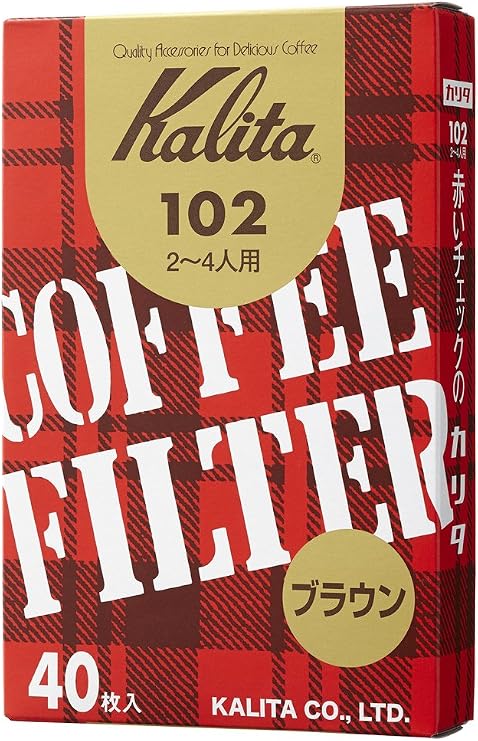 Kalita #13143 Coffee Filter, 102 Filter Paper, Boxed, For 2-4 People, 40 Sheets, Brown