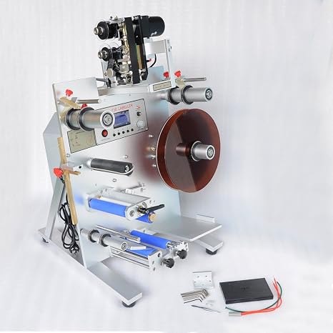 Liquor Semi Automatic Round Bottle Labeling Machine Label Applicator 110V
