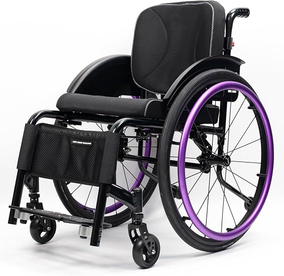 All Terrain Aluminum Wheelchair,Lightweight Sports Wheelchair,Detachable Wheelchair,for Disabled, Adults, Elderly(Size:Seat Width: 43 cm,Color:B)
