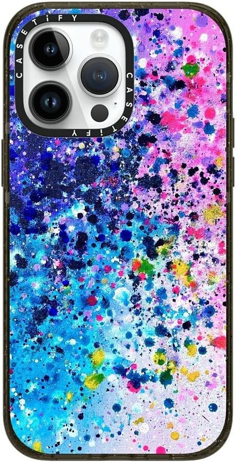 CASETiFY Impact Case for iPhone 14 Pro Max 2.5m 4X Military Grade Drop Protection / Magsafe - Pink Confetti Pop - Clear Black