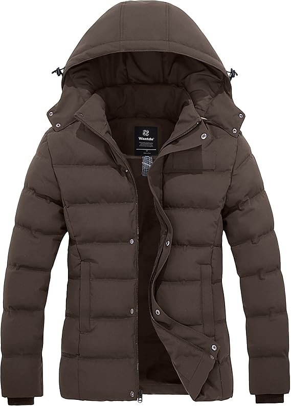 Wantdo Women's Hooded Warm Winter Coat Quilted Thicken Puffer Jacket with Removable Hood