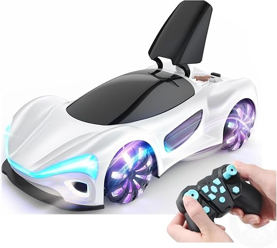 Giffy/Oyuncak 2.4 GhZ Uzaktan Kumandalı Şarjlı Elektrikli Araba 4X4 Şarj İstasyonlu Buharlı Led Işıklı Sesli Müzikli Full Fonksiyon 4 Çeker Drift Atabilen 1200 MaH Şarjlı Pilli (PREMİUM BEYAZ)