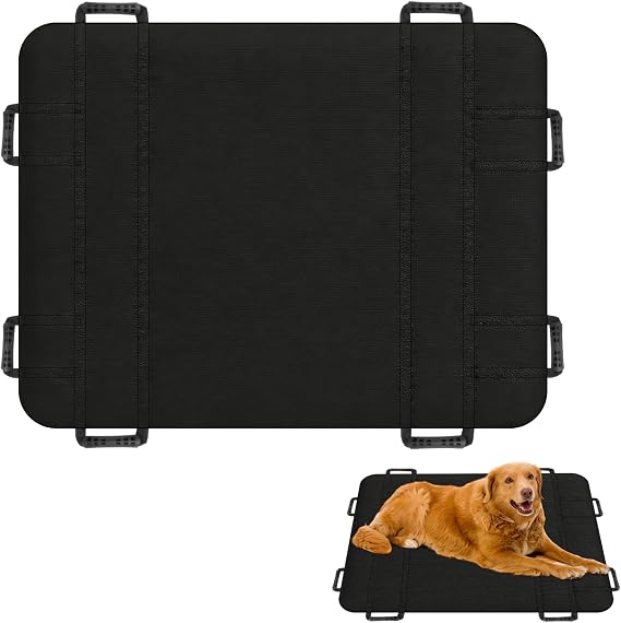Dog Stretcher for Large Dogs up to 300 pounds, 39"x47" Dog Stretcher, Portable Foldable Emergency Animal Carrier for Vet, Injured or Disabled Pets (Black)