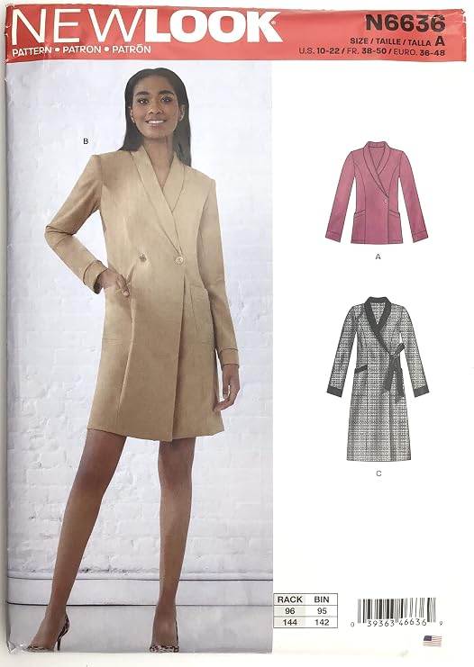 New Look UN6636A Sewing Pattern N6636 Misses' Dresses and Blazer, Various, White