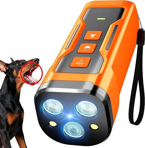 Dog Bark Deterrent Devices, 3X Ultrasonic Anti Barking Device for Dogs | 6 Modes Stop Neighbors Dog Barks No More Bark Control Indoors Outdoors Safe & Humane Behavior Correct Training Tool