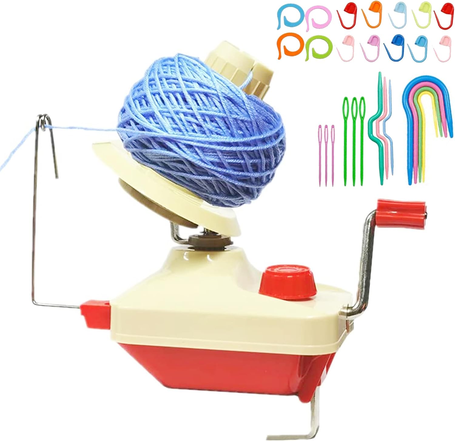Yarn Ball Winder, Hand Operated Yarn Spinner, Yarn Winder for Crocheting, Easy to Set Up and Use Winding Machine, 4-Ounce Capacity Yarn Roller for Yarn Storage with Knitting Kit