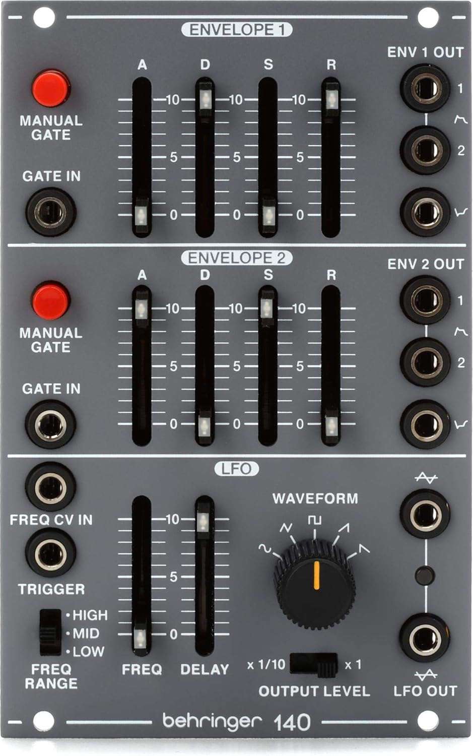 Bherinnger 140 DUAL ENVELOPELFO Legendary Analog Dual EnvelopeLFO Module for Eurorack