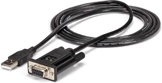 StarTech 6ft USB to Serial RS232 Adapter, Null Modem, TAA (ICUSB232FTN) | FTDI DB9 Serial DCE Adapter Cable