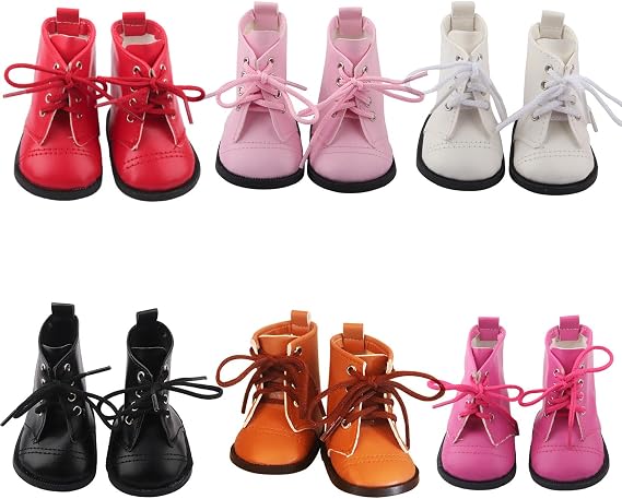 6 Pairs of 18-Inch Doll Boots, 18'' Doll Shoes American Doll Accessories 18 Inch Doll Accessories