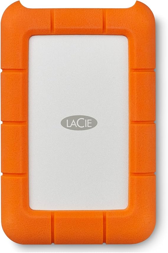 LaCie Rugged USB-C 2TB External Hard Drive Portable HDD, USB 3.0 Compatible, Drop Shock Dust Rain Resistant, for Mac and PC