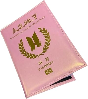 ARMY Passport Holder Cover for Bangtan Boys Fan Traveling passport Case Kpop Merch Pink
