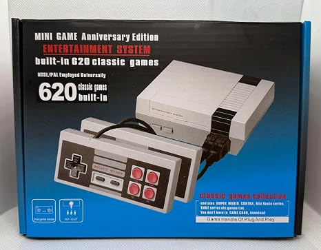 Neww Game Console Classic Mini Video Game Console Built-in 620 Classic Games, AV Output and Dual Game Controllers