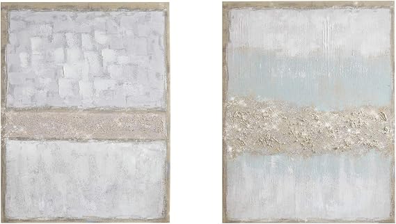 Madison Park Wall Art Living Room Decor - Abstract Glitter Embelished Canvas Home Accent Modern Dining Bathroom Decoration, Ready to Hang Painting for Bedroom, 22" x 28", Radiant Flatland 2 Piece