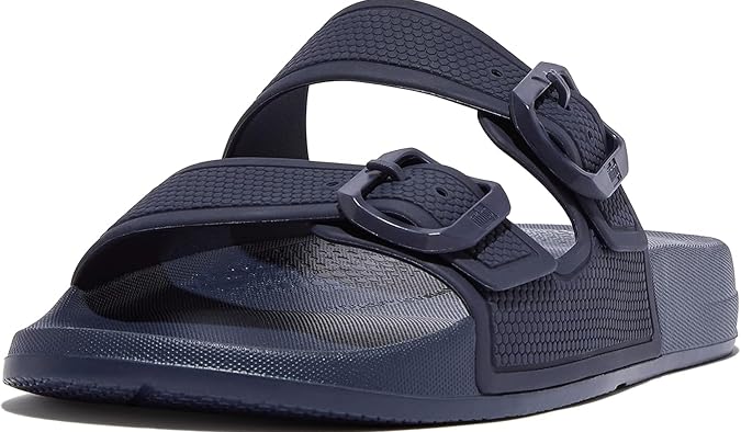 Fitflop Women's Iqushion Iridescent Two-bar Buckle SlidesSlide Sandal
