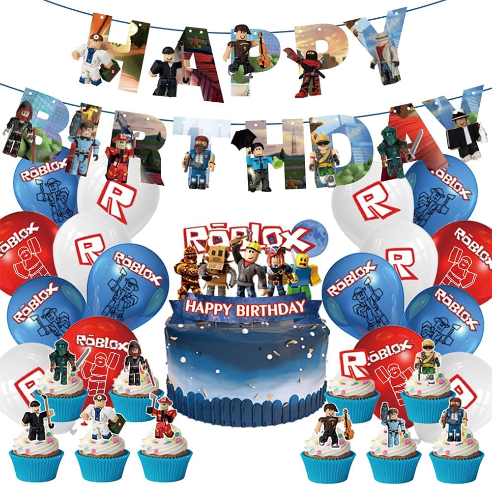 Roblox Theme Party Supplies, Roblox Party Favor, Party Decorations Supplies, For Party Cake Decorations Party Supplies Decorations