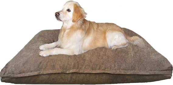 XXL Orthopedic Extreme Comfort Memory Foam Dog Beds for Large Dog, Waterproof Internal Cover and Machine Washable External Cover, 55X37 Pet Pillow, Brown