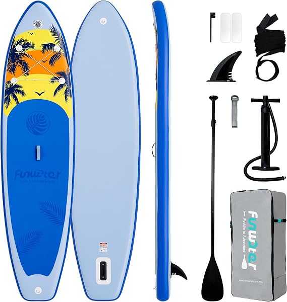 FunWater Inflatable Stand Up Paddle Board with Beginners SUP Accessories