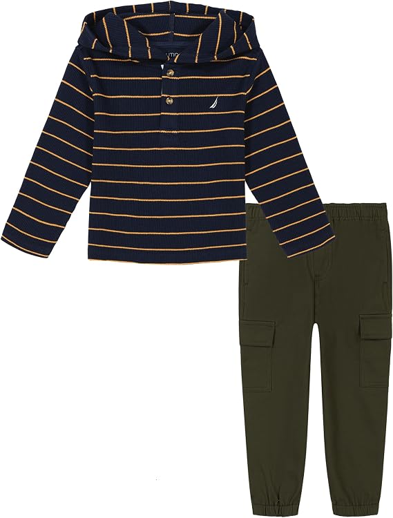 Nautica Boys' 2pc Placket Hoodie Pant Set
