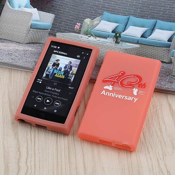BestforYou for Sony Walkman NW-A100 A105 A106 Case, Soft Silicone Protective Skin Case Cover for Sony Walkman NW-A100TPS A105 A106 NW-A105HN NW-A106HN NW-A100 (Sunset red)
