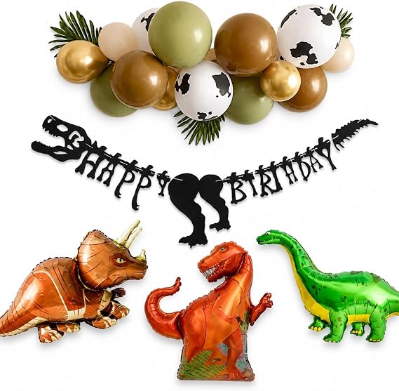 Birthday Decoration Set Birthday Decoration Balloon Dinosaur Boy Dinosaur Balloon Set Khaki Green Gold Earth