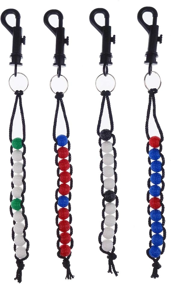 4 Pack Golf Beads Count Stroke Score Counter, 4 Colors