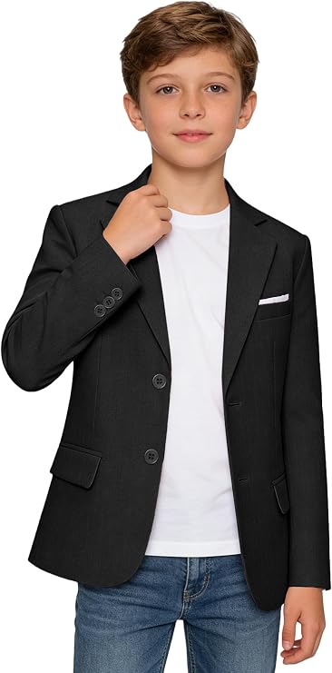 Boys Suits Blazer Linen Suit Jackets for Boy Sport Coat Casual 2 Buttons Kids Blazer for Boys Formal Jacket for School