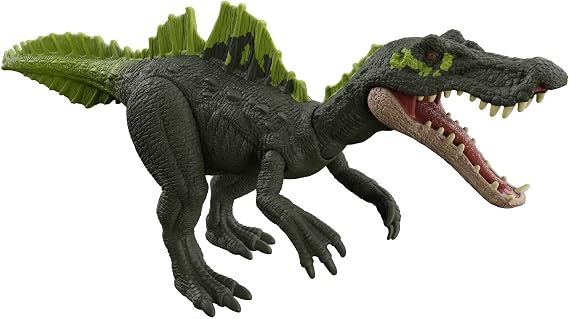 Jurassic World Dominion Roar Strikers Ichthyovenator Dinosaur Action Figure, Roaring Sound, Chomp Attack, Physical and Digital Play, 4 Years and Up